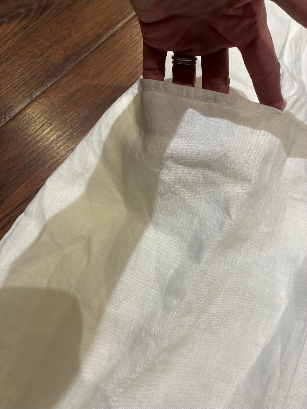 Eileen Fisher White Midi Linen Elastic-Waist Skirt - Picture 4 of 7